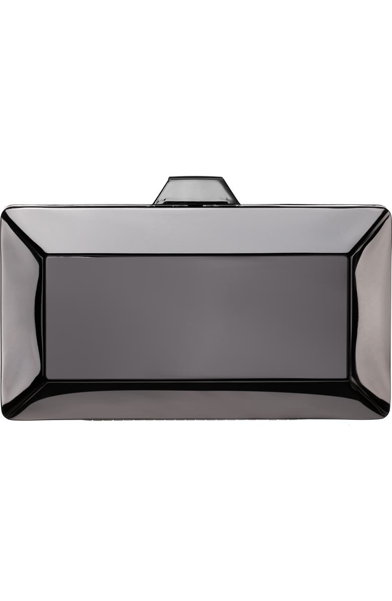 Nina Glint Frame Clutch, Alternate, color, Gunmetal