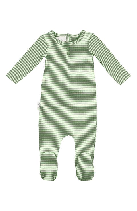 Button Stripe Footie (Baby)