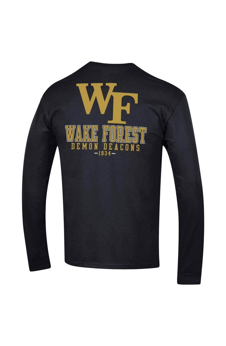 Champion Men's Champion Black Wake Forest Demon Deacons Team Stack Long Sleeve T-Shirt, Alternate, color, Black