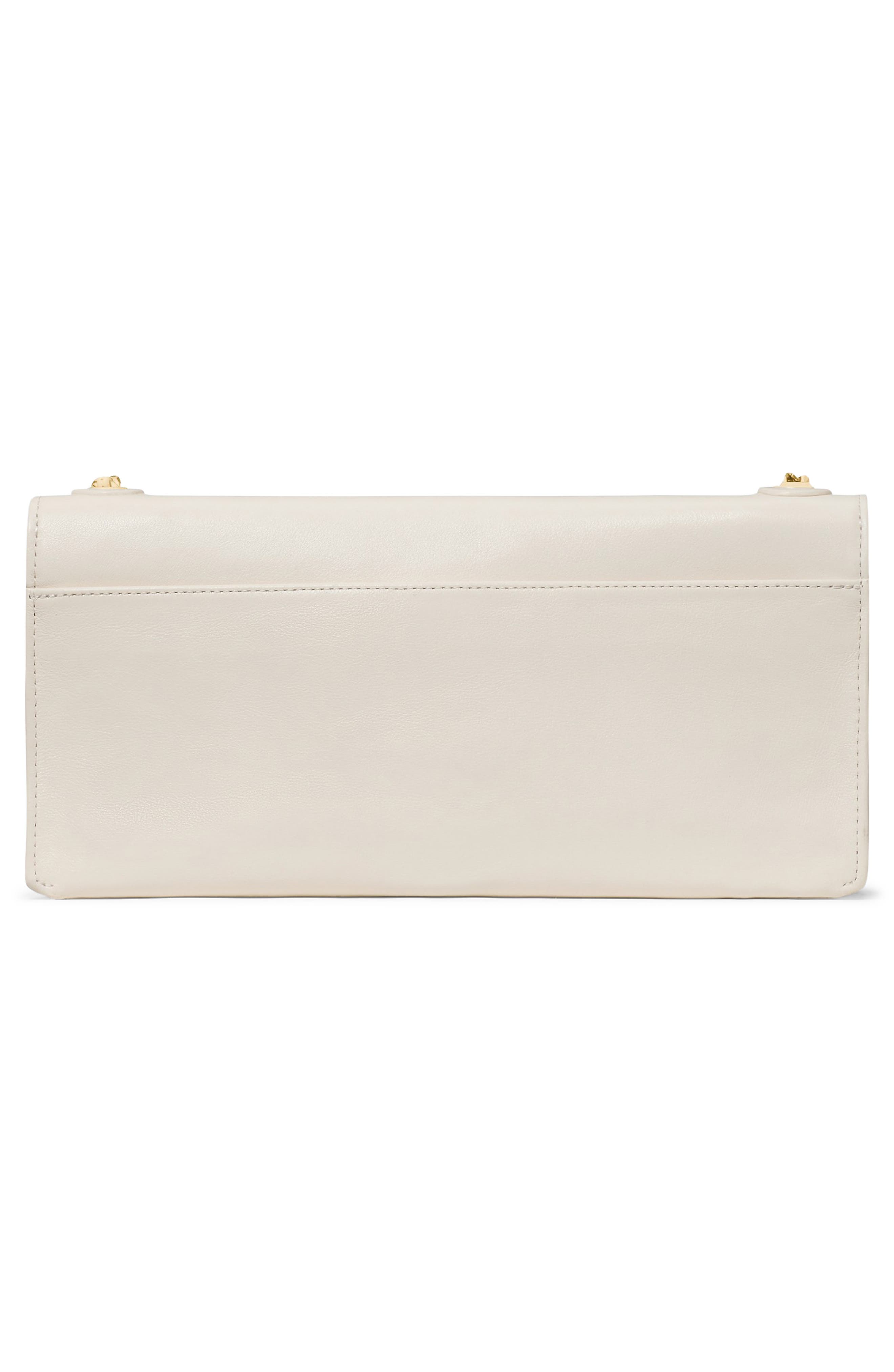 deco fine grain leather convertible chain shoulder bag, Alternate, color, CASHEW MILK