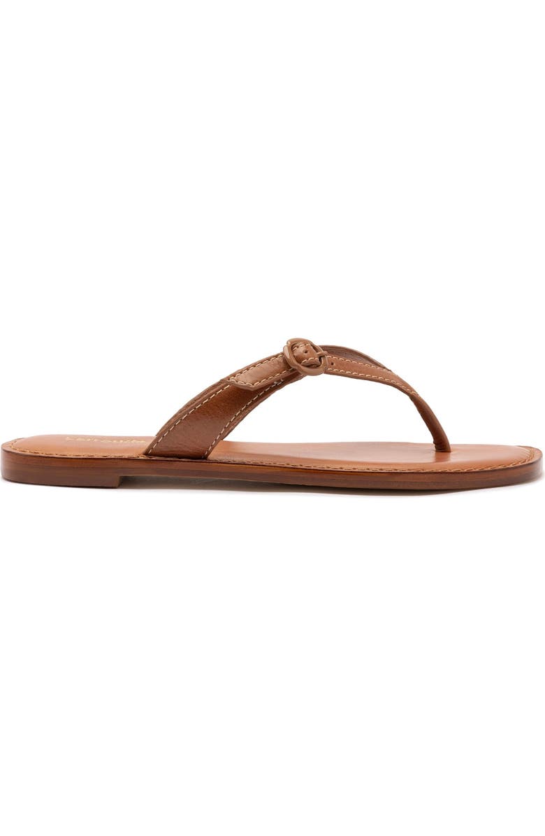 Larroudé Mary Kate Flat Sandal, Main, color, Caramel