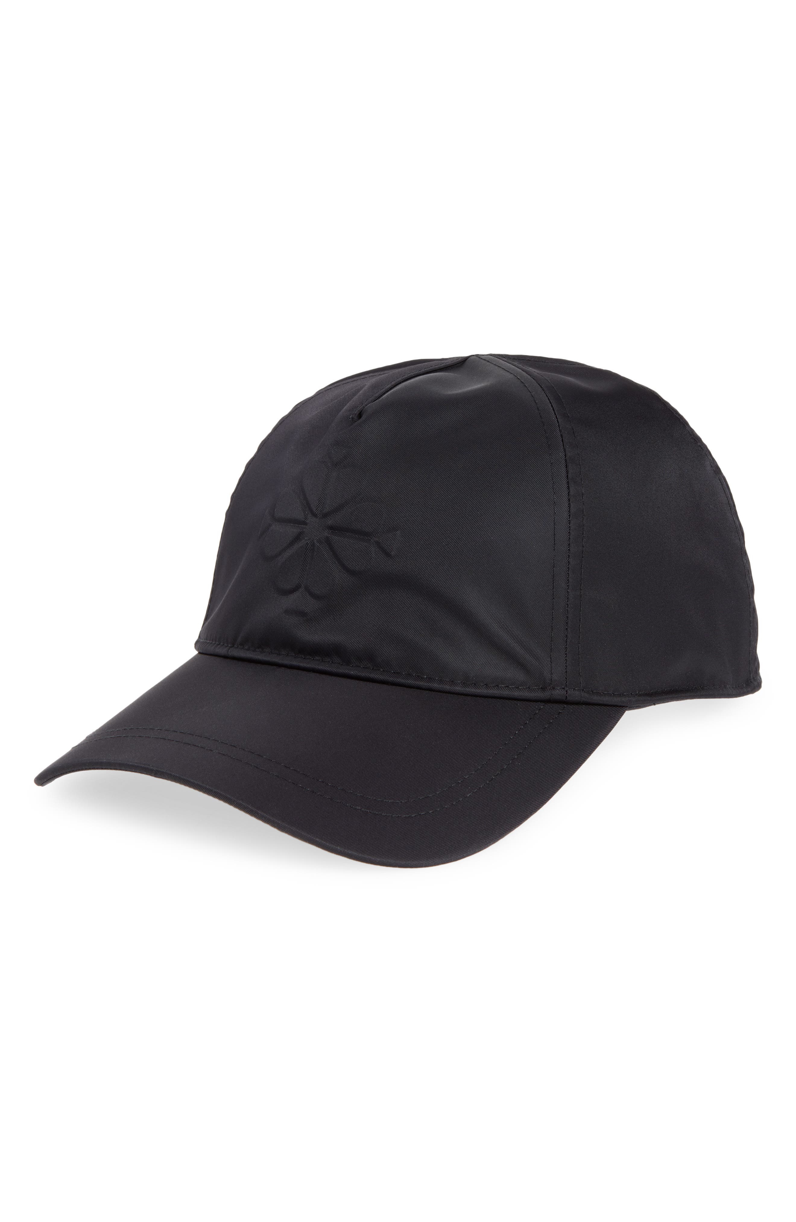 Kate Spade Embossed Spade Nylon Baseball Cap In Black