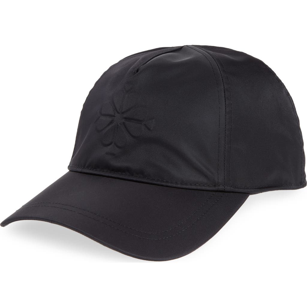 Kate Spade Embossed Spade Nylon Baseball Cap In Black