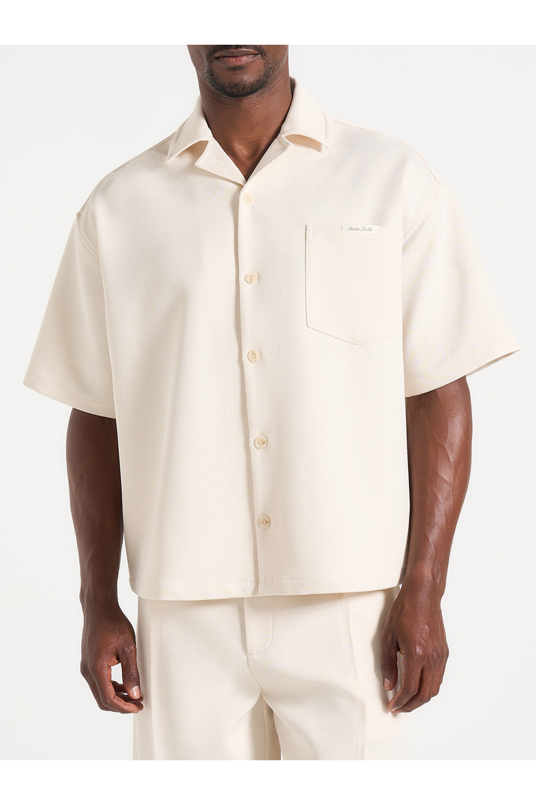 Brook Unisex Signature Twill Boxy Shirt, Alternate, color, Cream