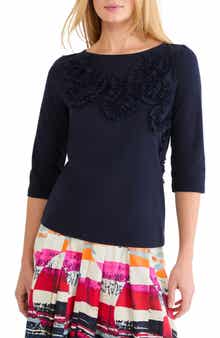 Ruffle Appliqué Knit Top
