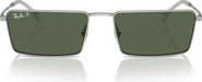 Ray-Ban Emy 59mm Polarized Rectangular Sunglasses