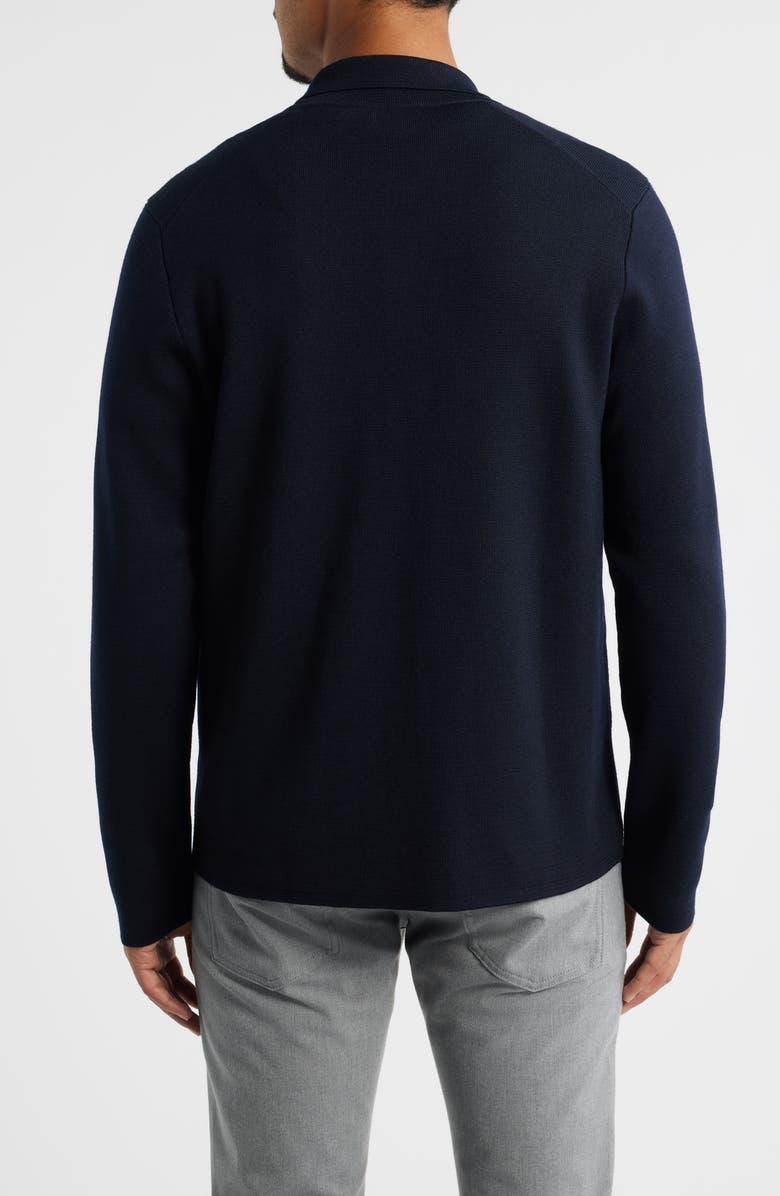 Jack Victor Milano Stitch Merino Wool Cardigan, Alternate, color, Navy