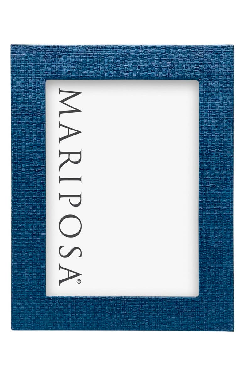Mariposa Grasscloth Textured 5" x 7" Picture Frame, Main, color, Blue