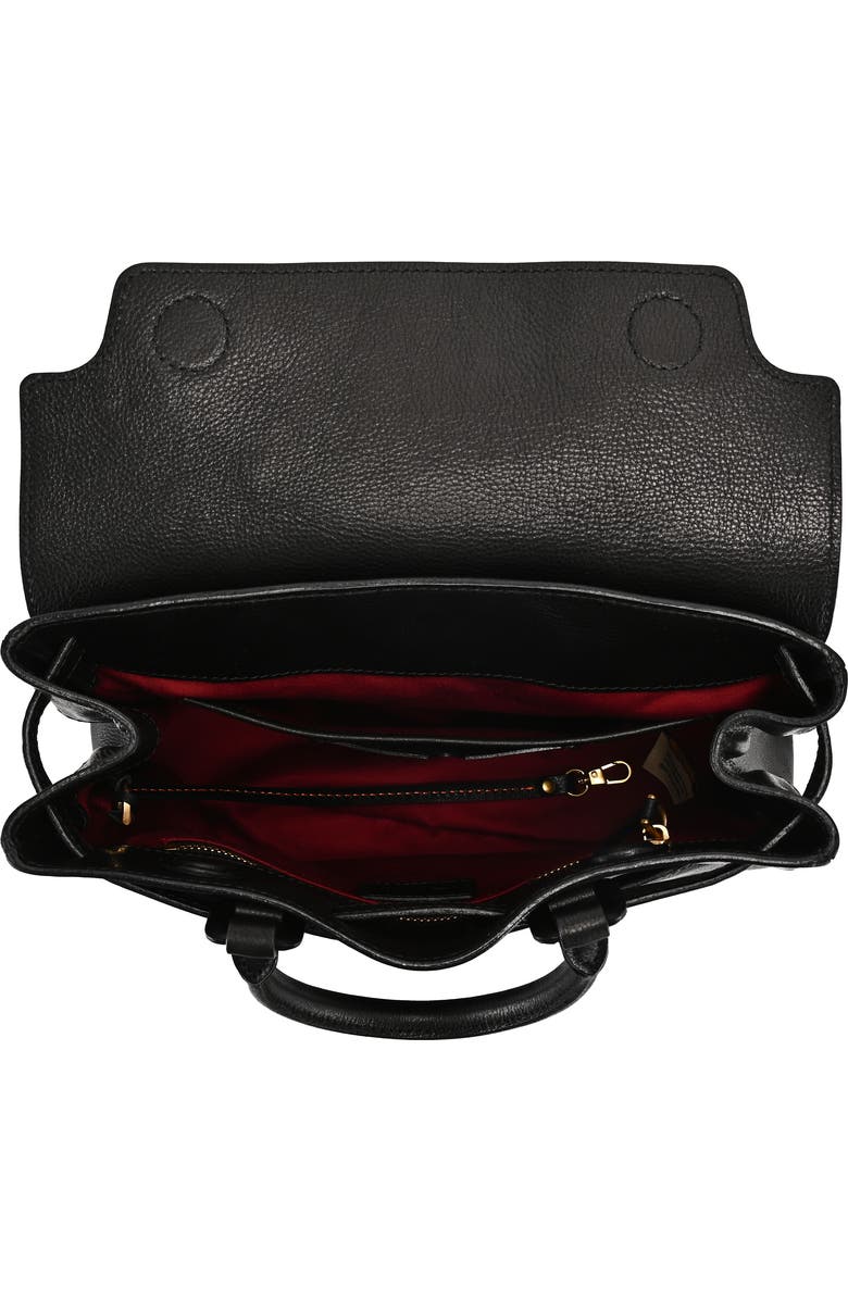 OLD TREND Wishbone Genuine Leather Structured Heritage Satchel, Alternate, color, Black