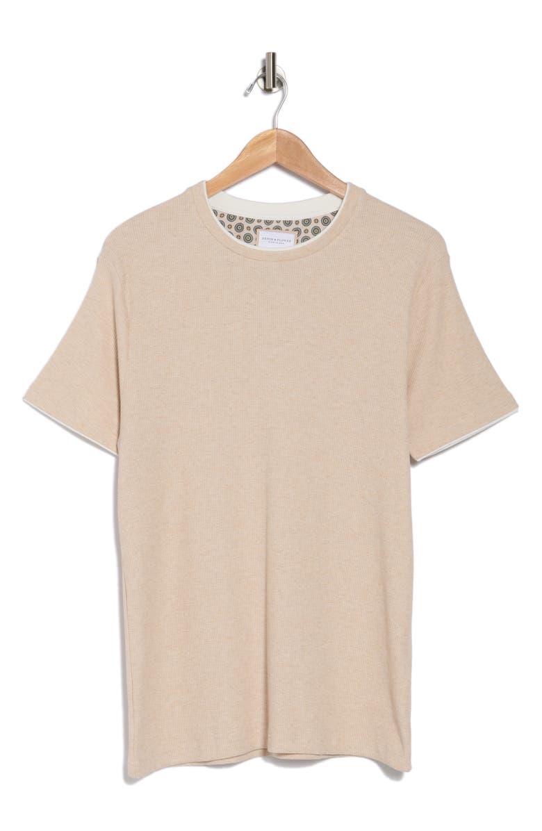 DENIM AND FLOWER Textured Knit T-Shirt, Alternate, color, Oat Heather