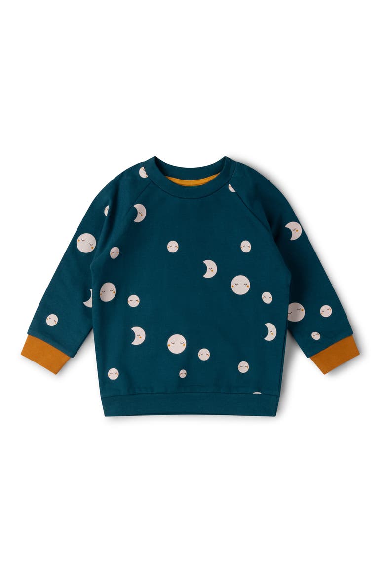 Print Organic Cotton Crewneck Sweatshirt, Main, color, BLUE