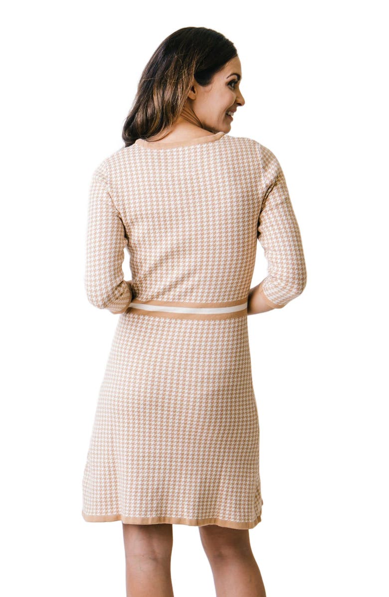 Hope & Henry Women's Organic 3/4 Sleeve Fit and Flare Sweater Dress, Alternate, color,