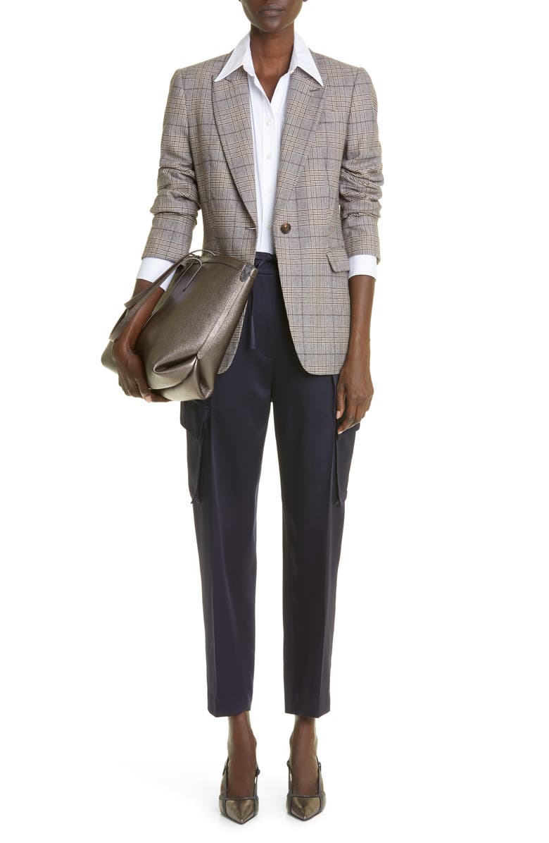 Brunello Cucinelli Glen Check Virgin Wool Blend Jacket, Alternate, color,