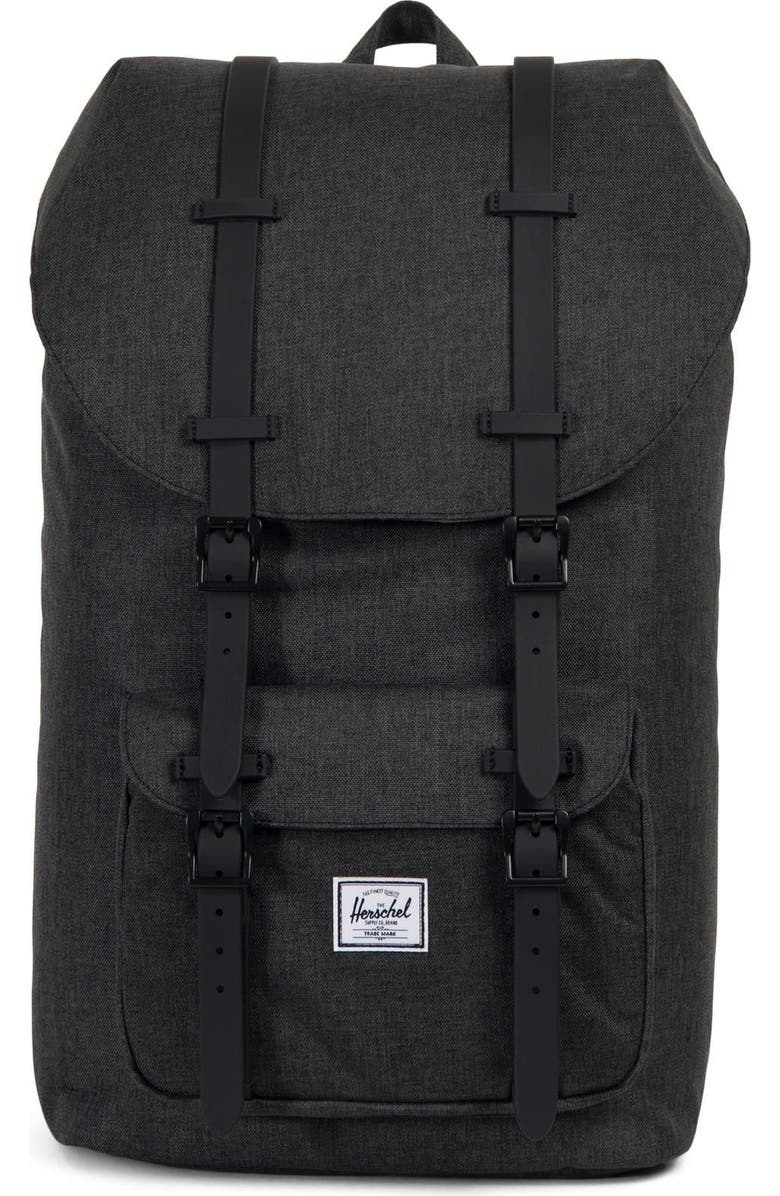 Herschel Supply Co. Little America Backpack, Main, color, Black Crosshatch/ Black Rubber