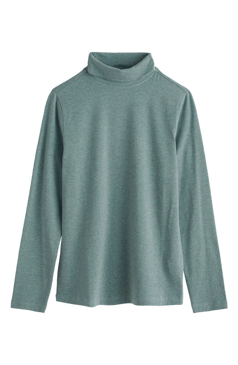 Seasalt Cornwall Landing Turtleneck Stretch Organic Cotton Top, Main, color, Melange Sardine