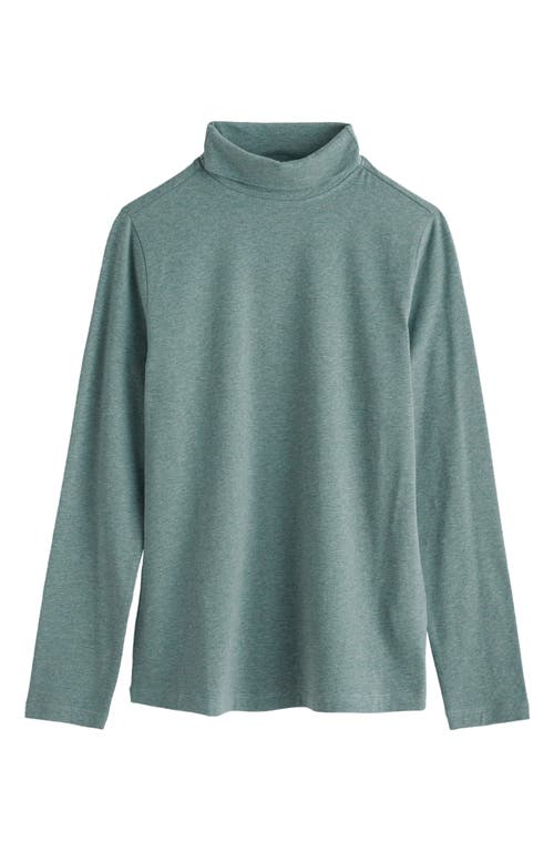 Seasalt Cornwall Landing Turtleneck Stretch Organic Cotton Top In Green