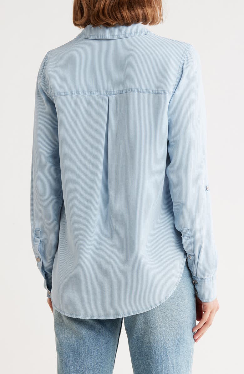 DKNY Jeans Denim Button-Up Shirt, Alternate, color, Chambray Stripe