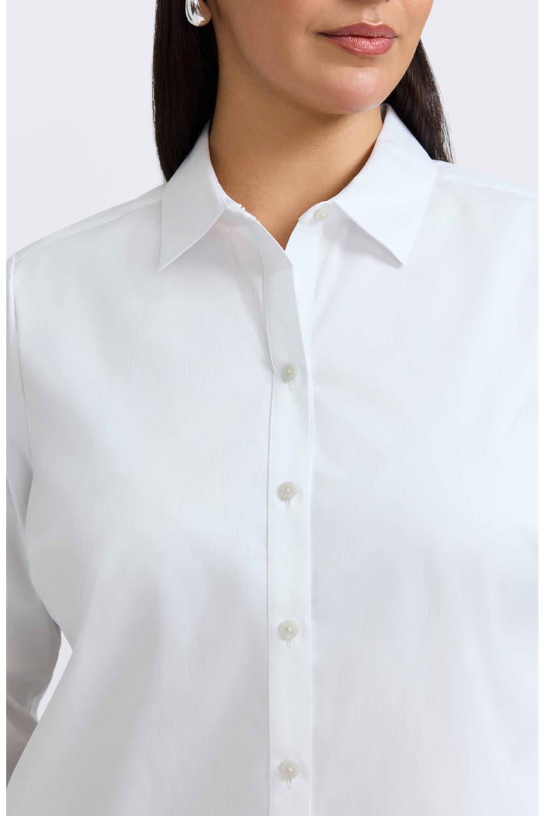 Scarlett Scallop Hem Button-Up Shirt, Alternate, color, WHITE