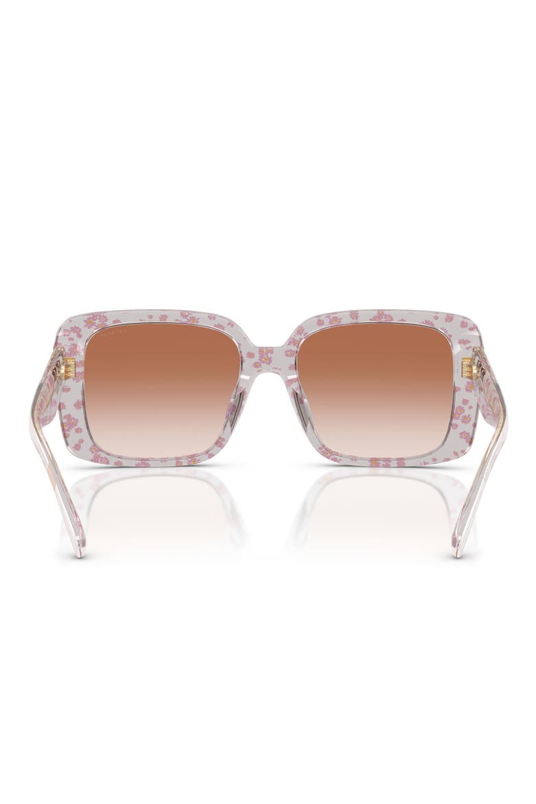 54mm Gradient Square Sunglasses, Alternate, color, TRANSPARENT PINK FLORAL / PINK