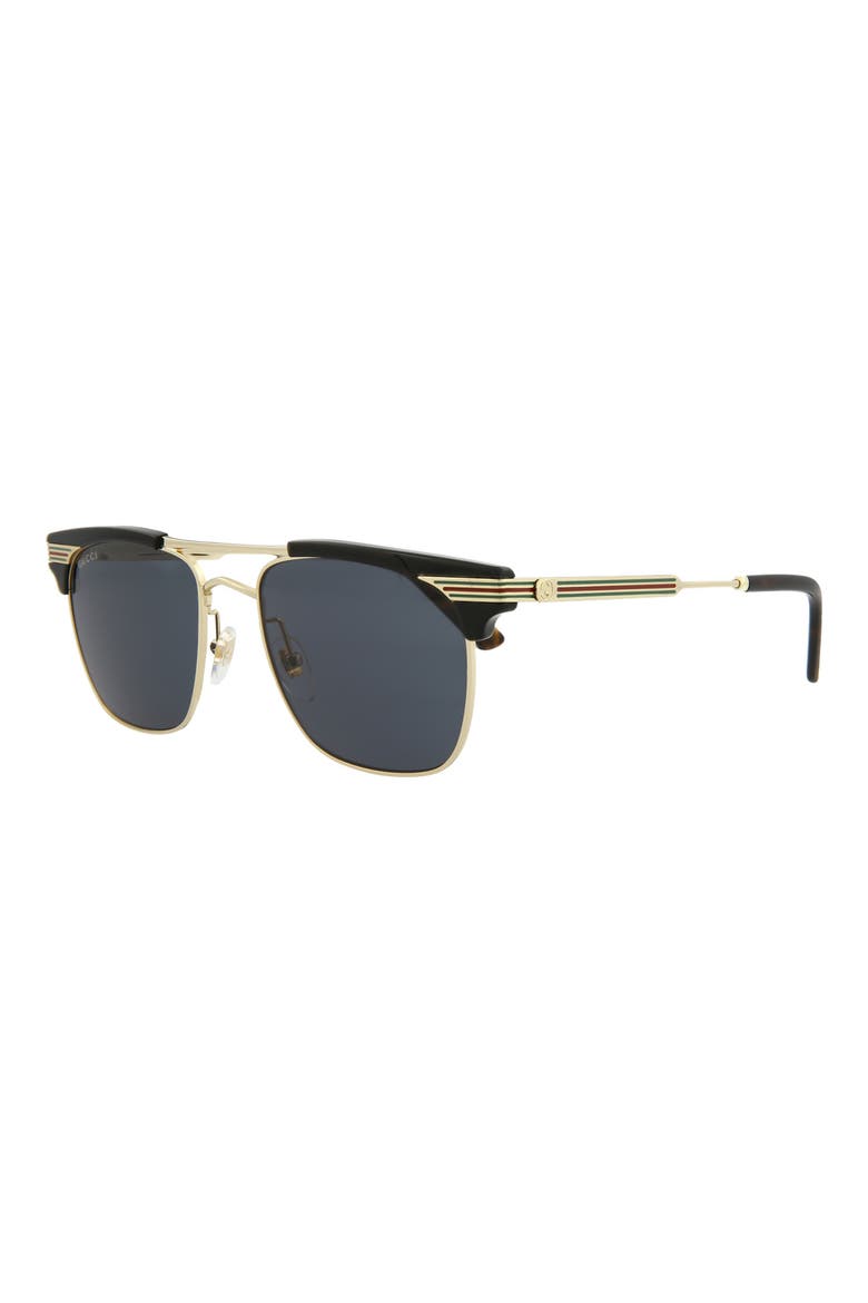 52mm Square Sunglasses, Alternate, color, BLACK GOLD GREY