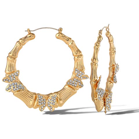 Butterfly on Hoops Earrings