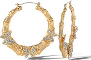 Jessica Simpson Butterfly on Hoops Earrings