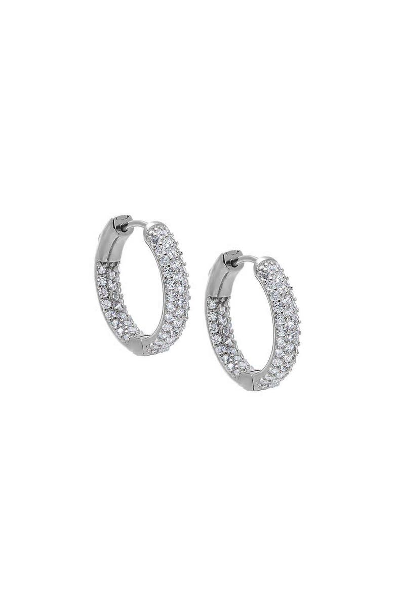 BY ADINA EDEN Pave Rounded Inside Out Hoop Earring, Main, color, Silver - 17 Mm