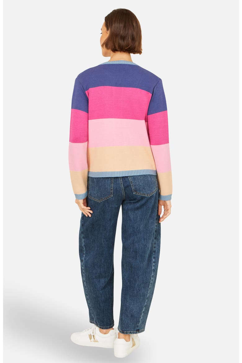 Block Stripe Tie Front Cardigan, Alternate, color, Multi