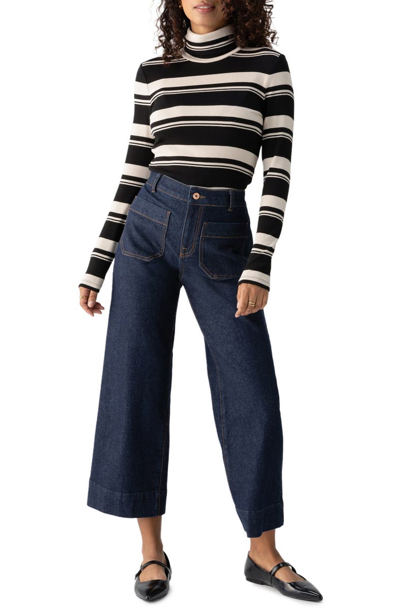 Sanctuary Essential Stripe Turtleneck, Alternate, color, 