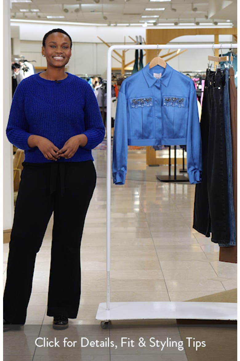 Damoni Gemstone Crop Satin Jacket video