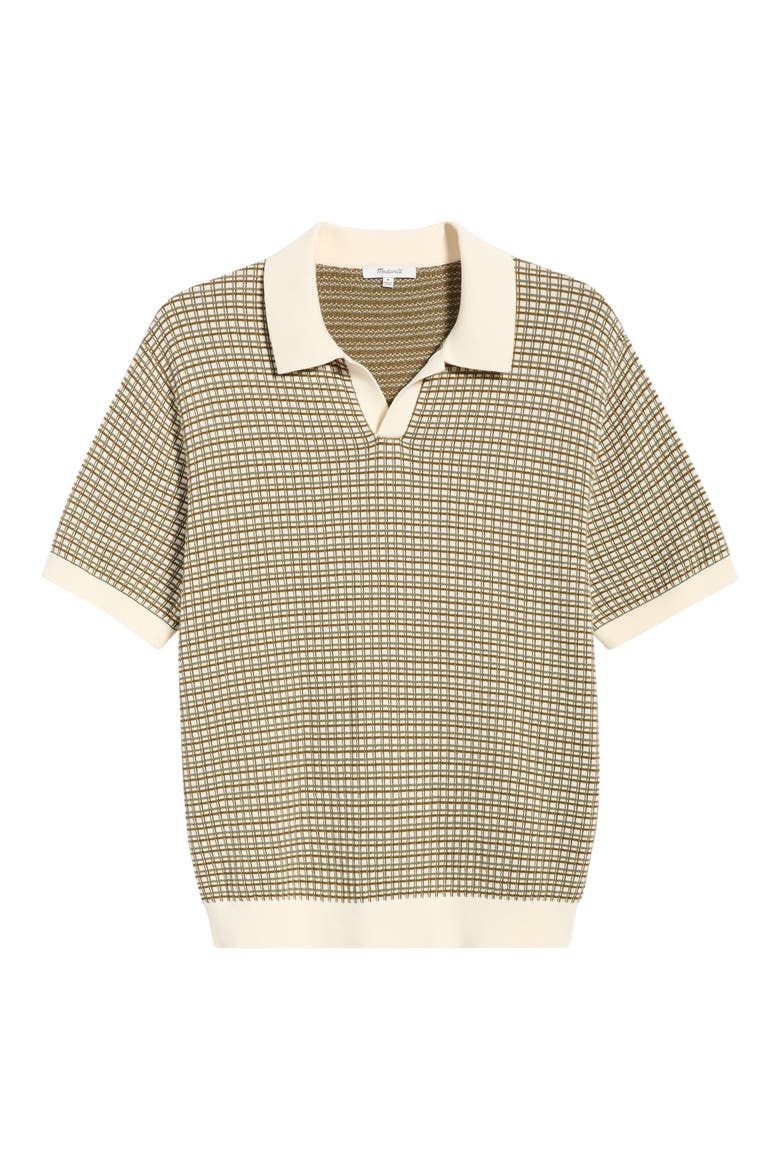 Grid Stitch Polo, Alternate, color, CRME FRAICHE