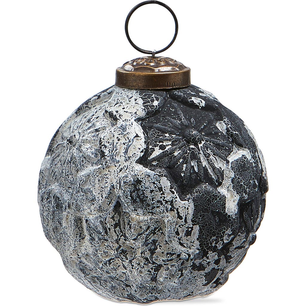 Tag Twilight Flower Black Glass Ornament Christmas Tree Decor In Gray