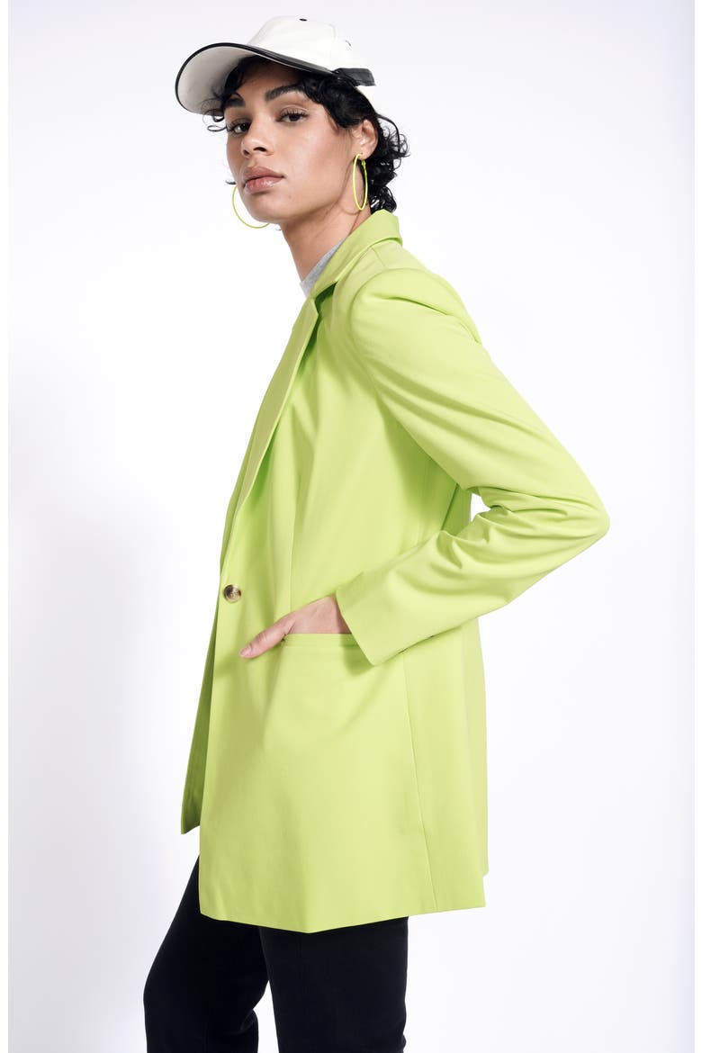 Neon One-Button Blazer (Nordstrom Exclusive), Alternate, color, NEON GREEN