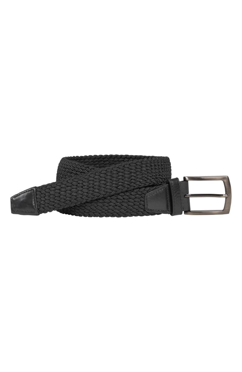 Johnston & Murphy Woven Stretch Knit Belt, Main, color, 