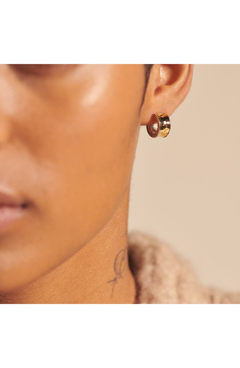 John Hardy Classic Chain Hammered Huggie Hoop Earrings, Alternate, color,