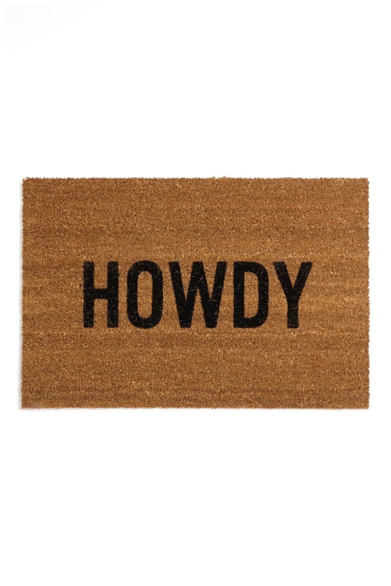 'Howdy' Doormat, Main, color, BROWN