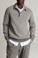 Vince Herringbone Wool & Cashmere Sweater Polo