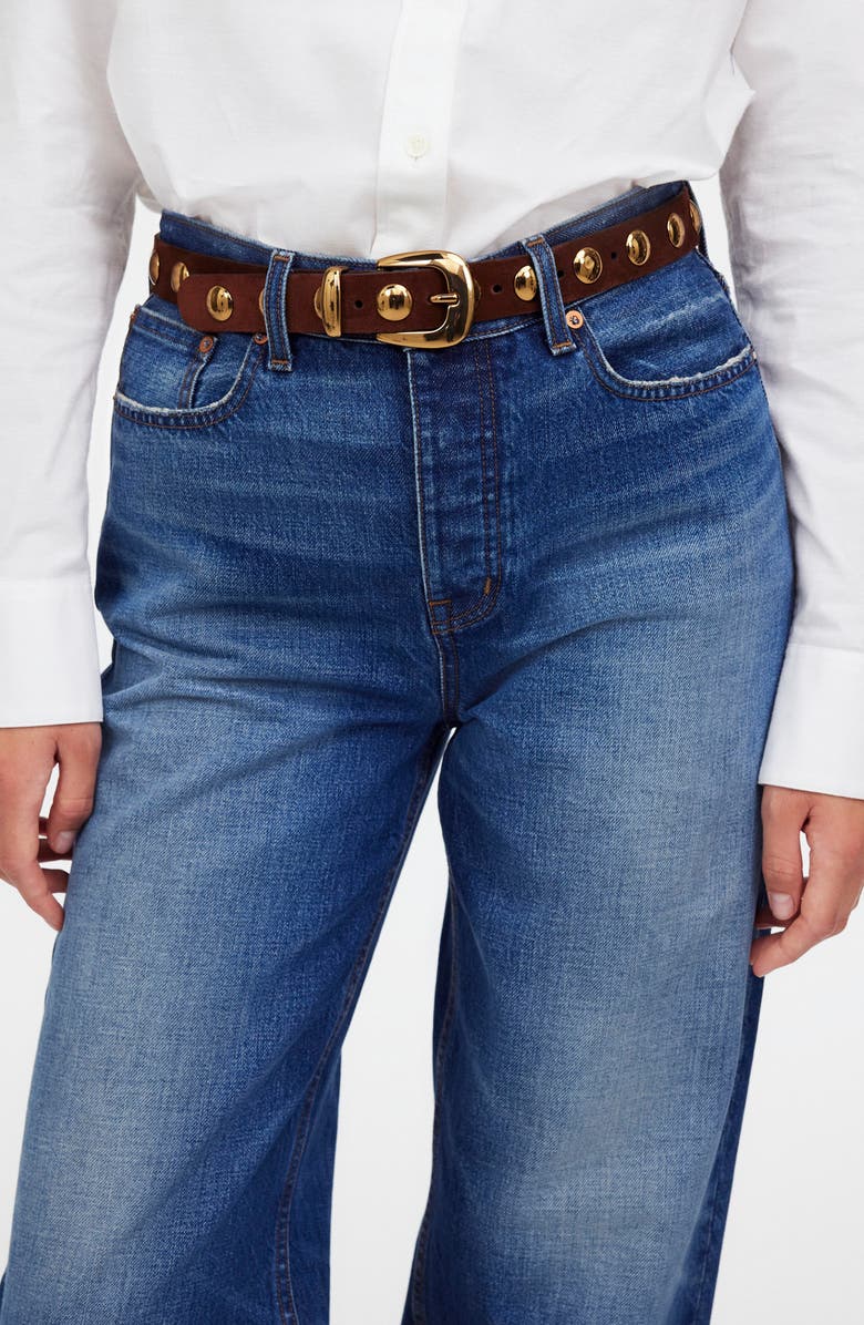Madewell Studded Western Belt, Alternate, color, Soft Mahogany