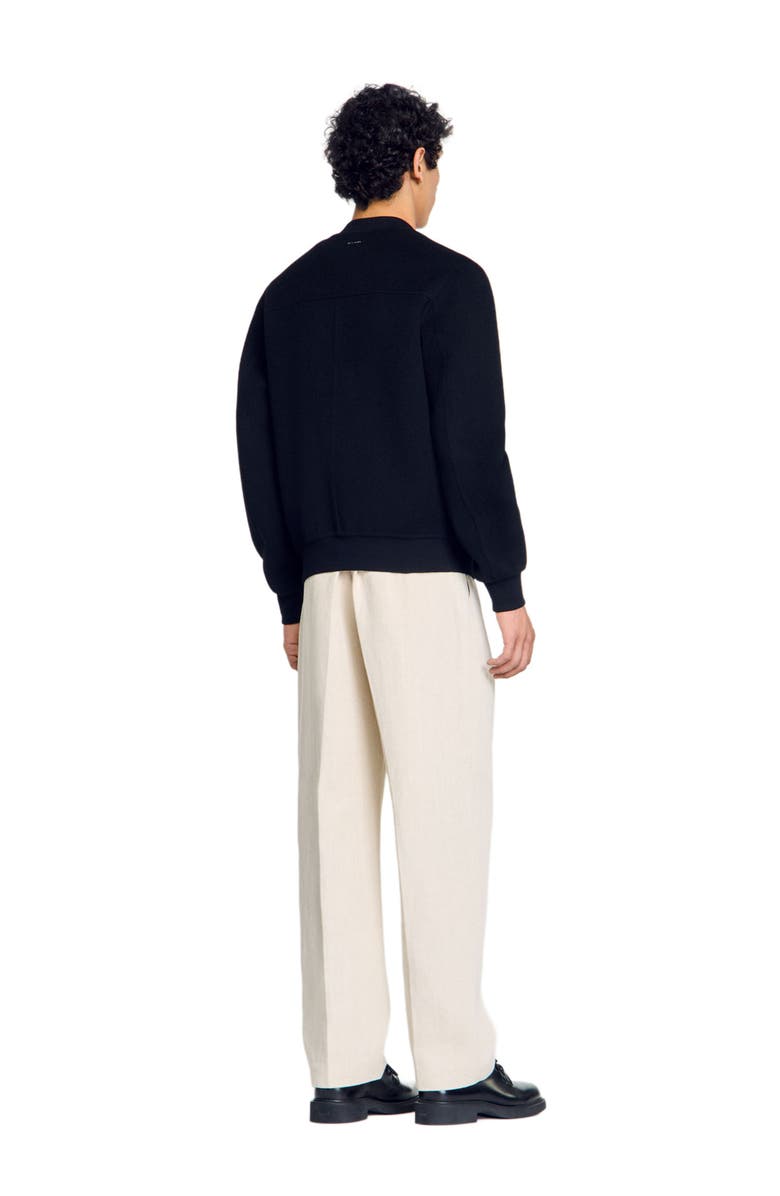 SANDRO Double-faced wool jacket, Alternate, color, Black