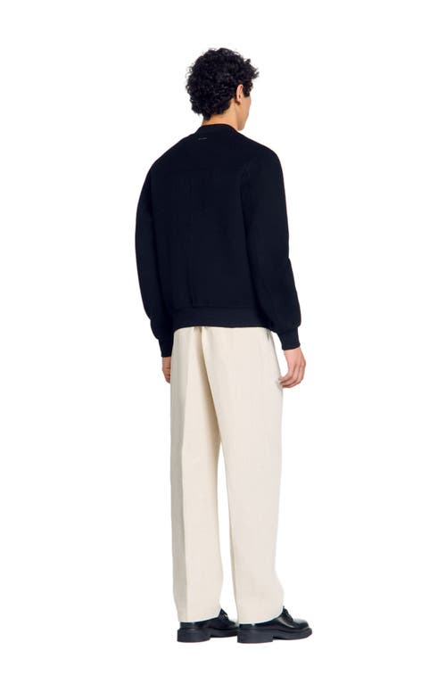 Sandro Double-faced Wool Jacket In Black