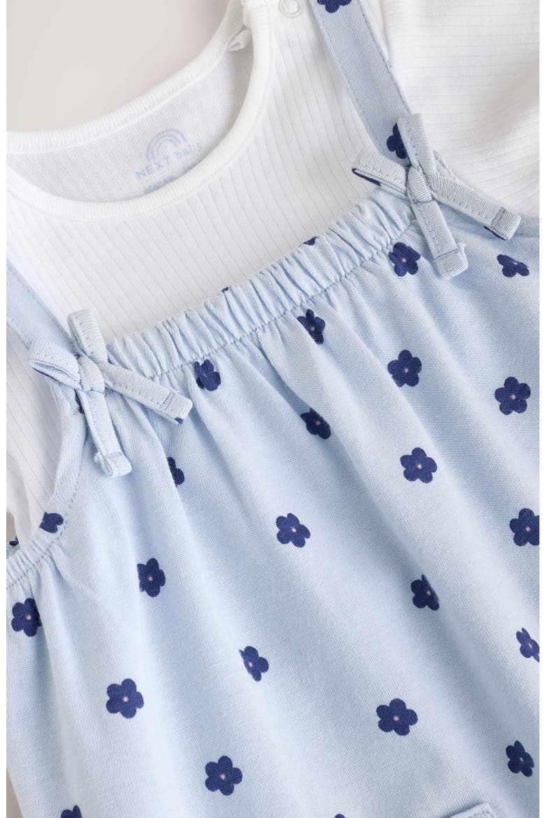 Flower Romper & Bodysuit Set, Alternate, color, BLUE