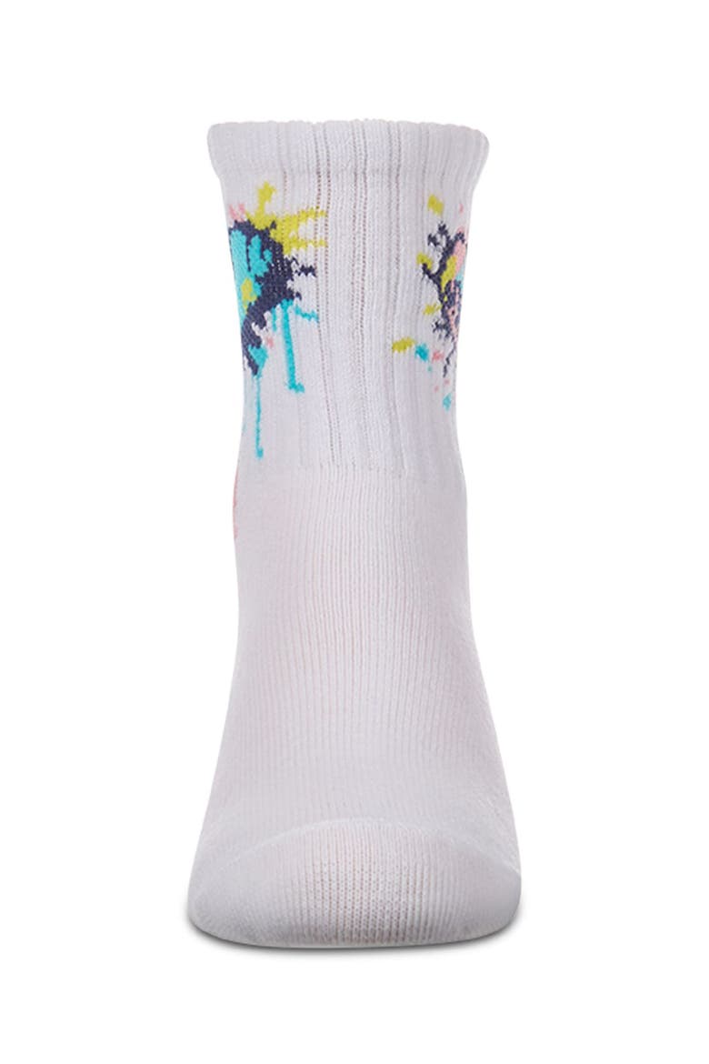 Colorful Splatter Heart  Novelty  Crew Sock, Alternate, color, White