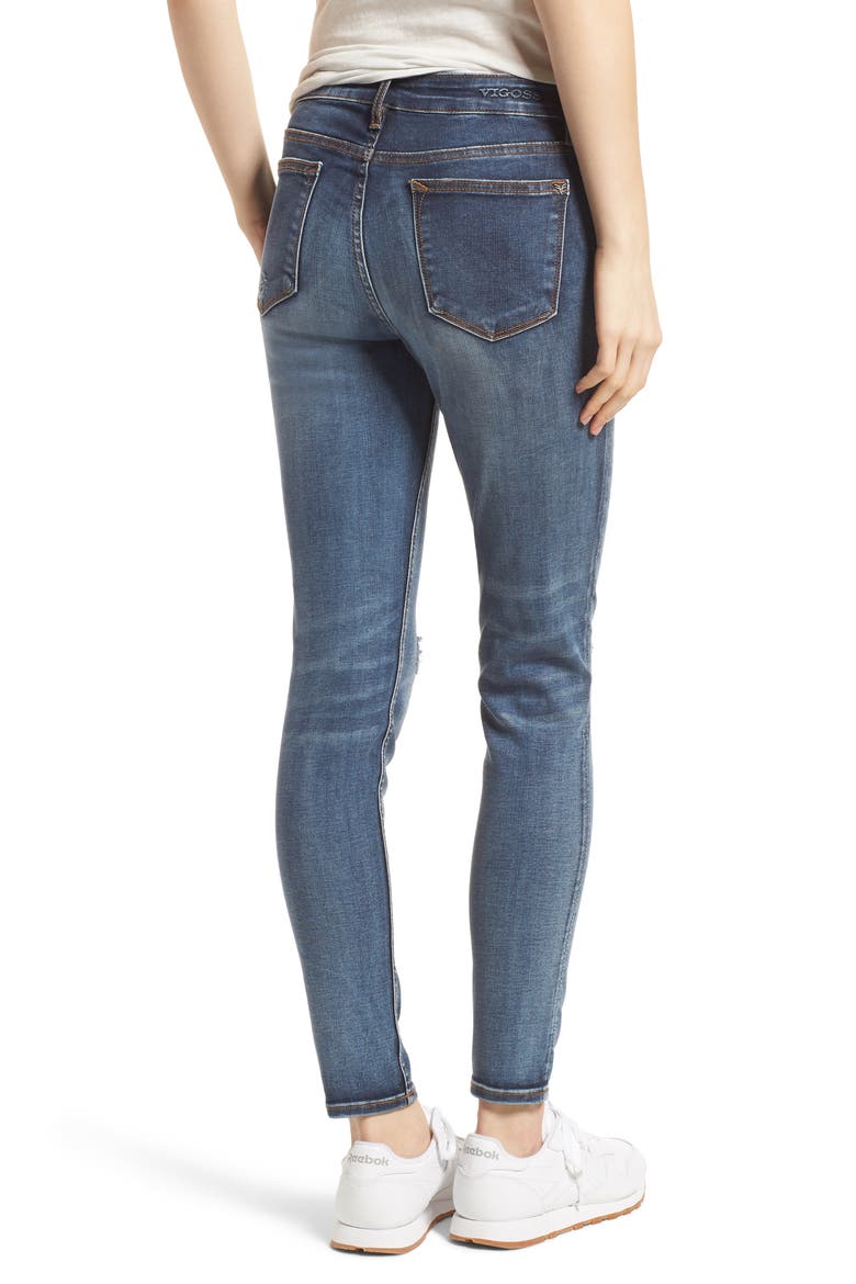Jagger Ripped Skinny Jeans, Alternate, color, DARK WASH