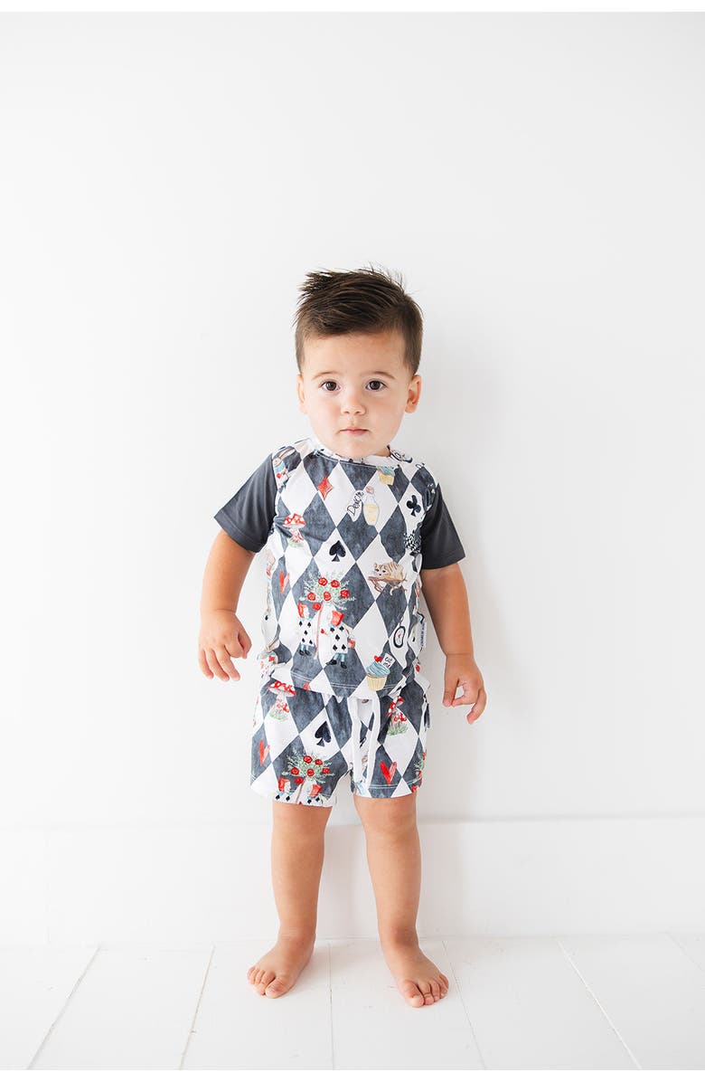 Charlie Lou Baby<sup>®</sup> Baby's Alice in Wonderland Shorts and Shirt Set, Alternate, color, Grey