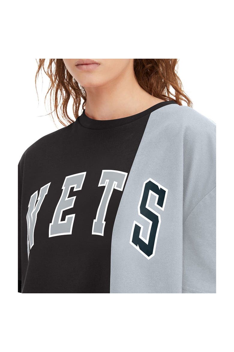 Women's Tommy Jeans Black/White Brooklyn Nets Betsy Relaxed Crop T-Shirt, Alternate, color, Black