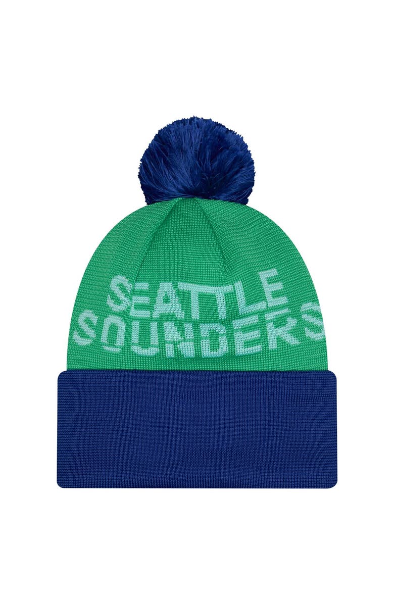 New Era Men's New Era Green Seattle Sounders FC 2026 Jersey Hook Cuffed Pom Knit Hat, Alternate, color, Green
