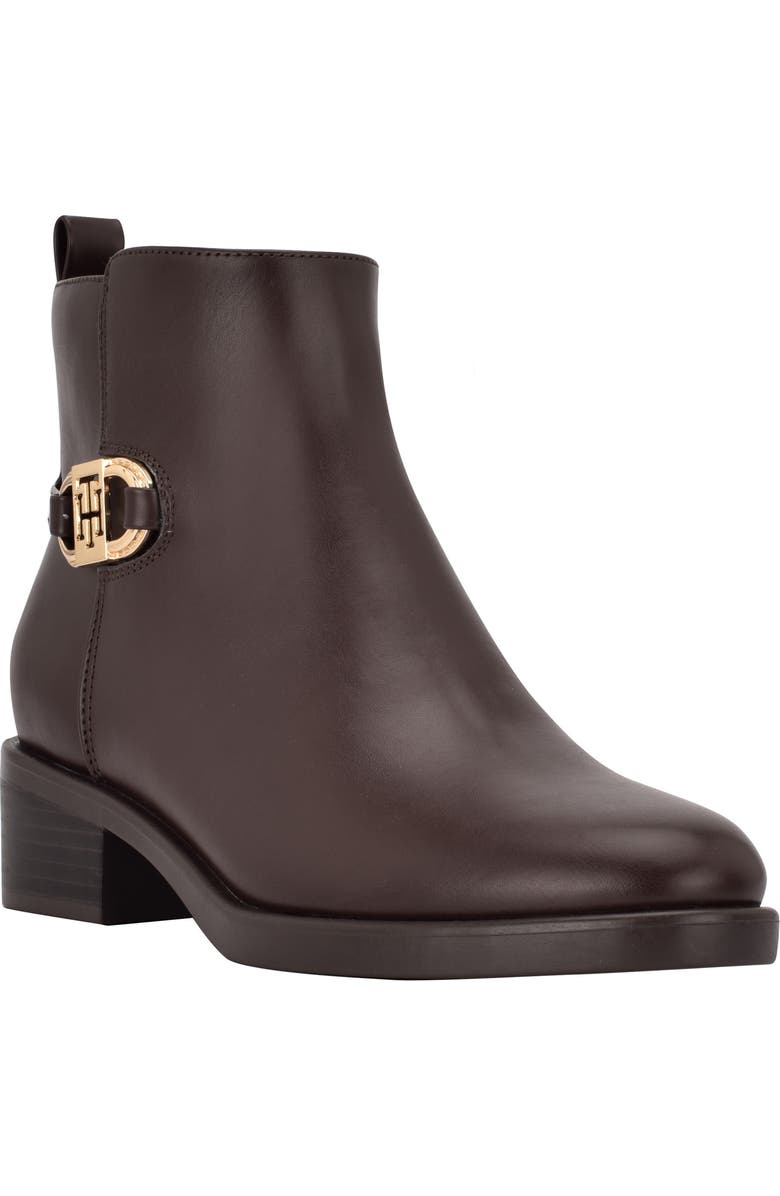 Tommy Hilfiger Imiera Faux Leather Ankle Boot, Main, color, Dark Brown 200