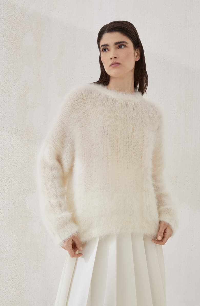 Brunello Cucinelli Mohair and silk sweater, Alternate, color, Butter