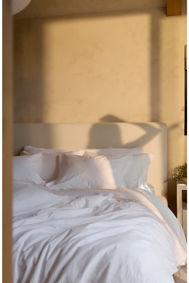 Percale Duvet Cover, Alternate, color, WHITE