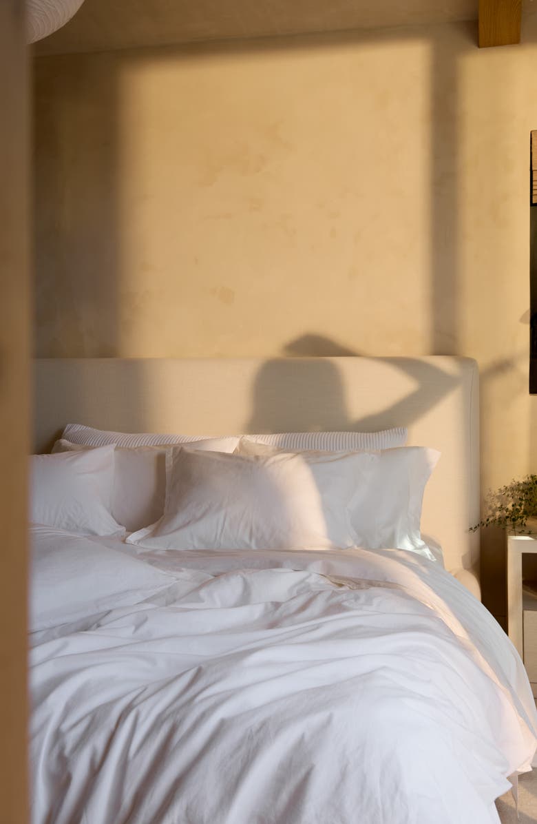 Parachute Percale Duvet Cover, Alternate, color, White